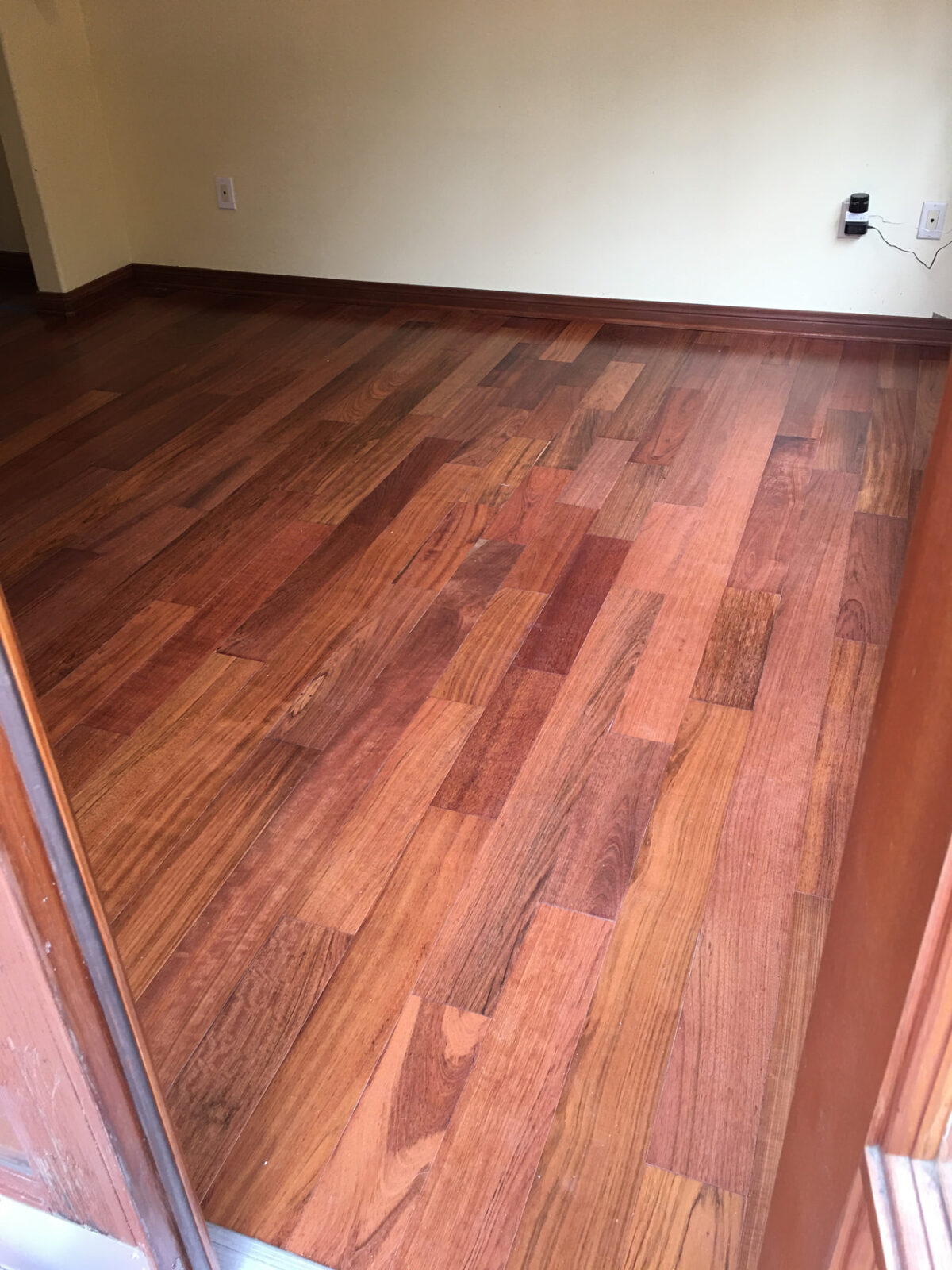 Brazilian cherry hardwood floor with warm red tones